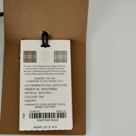 NWT BURBERRY HANNAH COCA HOUSE CHECK DERBY LEATHER CROSSBODY WALLET BAG … - Picture 8 of 11